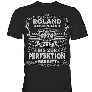 50. Geburtstag T-Shirt personalisierbar, Vintage 1974 Shirt mit Name Bild 1