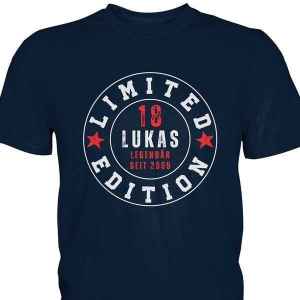 T-Shirt 18. Geburtstag personalisiert Limited Edition