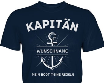 Kapitän Anker T-Shirt personalisiert Wunschname