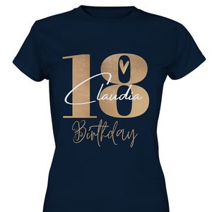 T-Shirt 18. Geburtstag Mädchen personalisiert Wunschname image 1