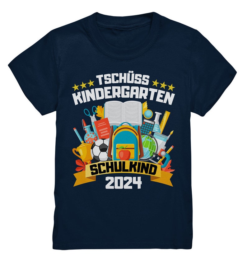 T-Shirt Kinder Abschied Kindergarten - Hallo Schule 2025