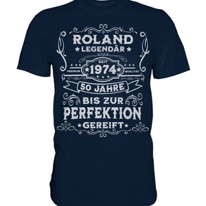 50. Geburtstag T-Shirt personalisierbar, Vintage 1974 Shirt mit Name Bild 6