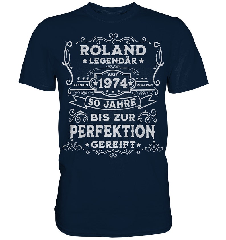 50. Geburtstag T-Shirt personalisierbar, Vintage 1974 Shirt mit Name Bild 6