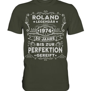 50. Geburtstag T-Shirt personalisierbar, Vintage 1974 Shirt mit Name Bild 5