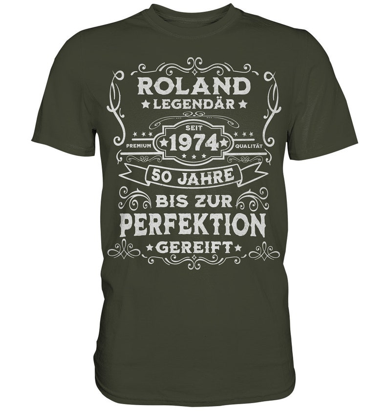 50. Geburtstag T-Shirt personalisierbar, Vintage 1974 Shirt mit Name Bild 5