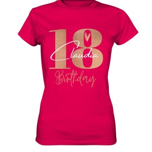 T-Shirt 18. Geburtstag Mädchen personalisiert Wunschname image 3