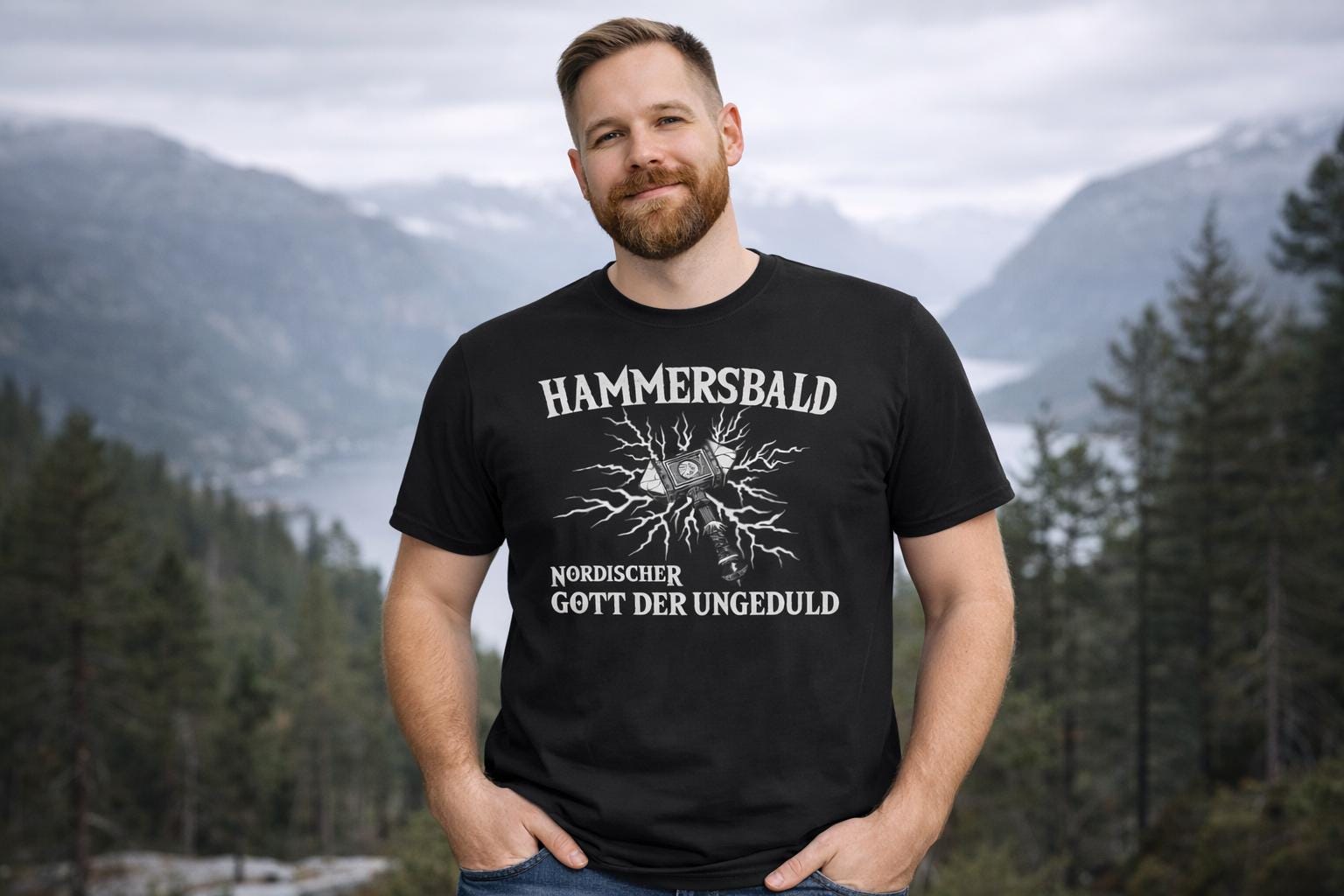 Wikinger T-shirt Hammersbald Nordischer Gott Der Ungeduld
