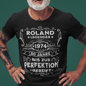 50. Geburtstag T-Shirt personalisierbar, Vintage 1974 Shirt mit Name Bild 4