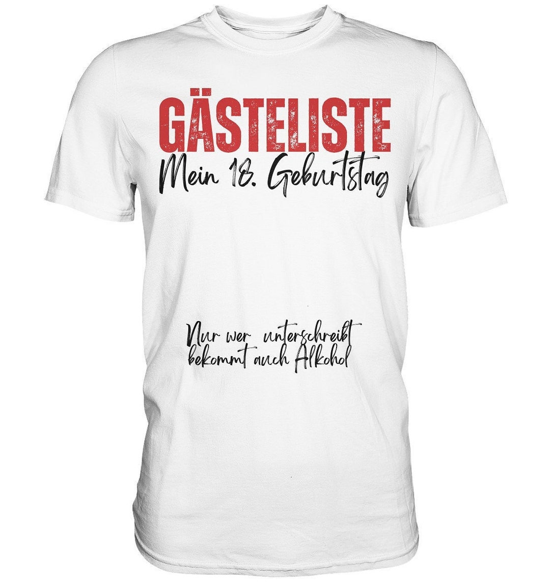 TShirt 18. Geburtstag Party Gästeliste Junge Mädchen Lustiges