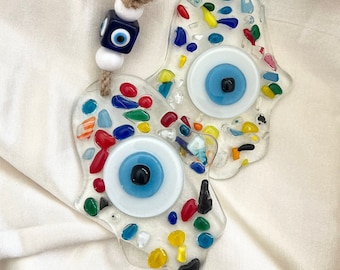 Evil Eye Bead, Handmade Glass Evil Eye Wall Hanging, Murano Glass Home Decor, Protection Home Gift, Turkish Evil Eye, Decoration