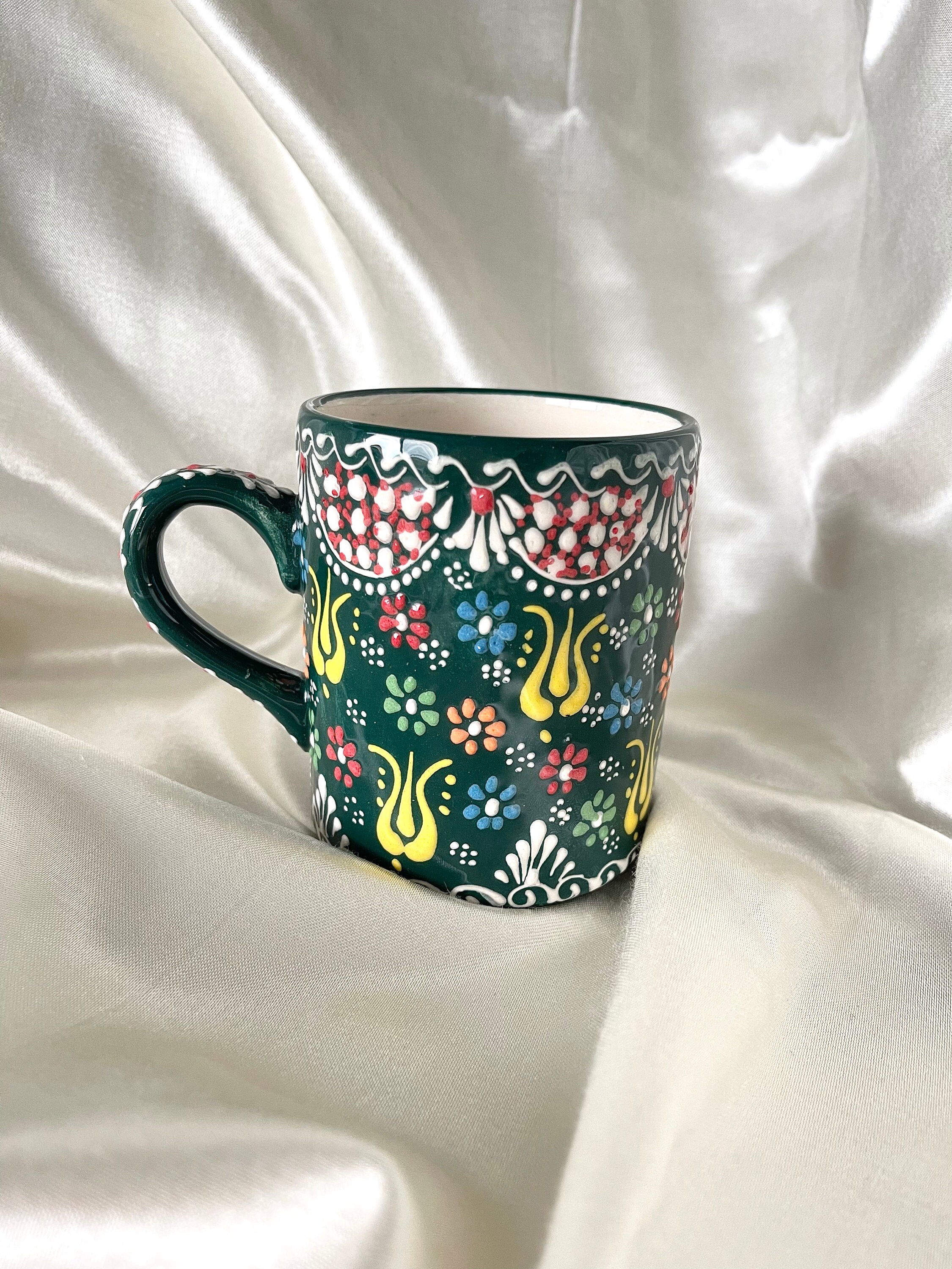 Ceramic Coffee Mug, Handmade Floral Coffee Mug, Unique Ceramic Coffee ...