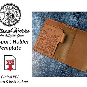 Leather Passport Wallet PDF Pattern: Travel Wallet with Pen Loop & Card Slot