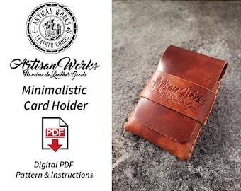Minimalistic Leather Card Holder PDF Template