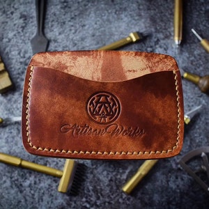 Shell Cordovan Drei Tasche Minimalistische Kartenledermappe