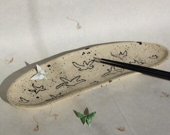 Handmade Ceramic Plate | Illustrated Plate, Ceramic Plate, Serving Plate, Sushi Plate, Snack Plate, Fish Plate,