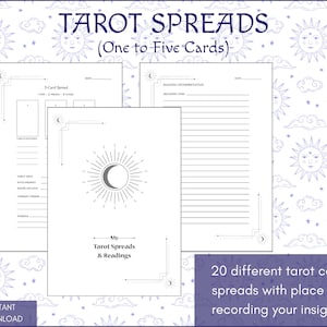 Tarot card spreads | Tarot workbook| Record your tarot readings | Printable tarot