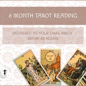 6 Monate Anleitung Tarotkartenlegen | Intuitives 6-Monats-Tarot-E-Mail-Lesen | 48 Stunden Lieferung Tarot Karte 6 Monate Lesung zum Ausdrucken