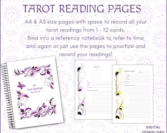 Tarotleespagina's: afdrukbaar A4/A5-werkboek (digitale download)