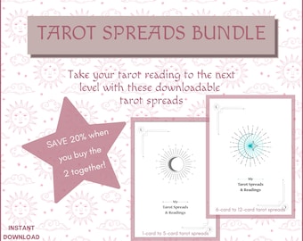 Tarot Card Spreads Bundle: Printable Tarot Journal & Workbook (PDF)