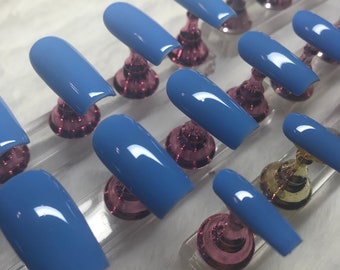 24pcs Skyblue nails