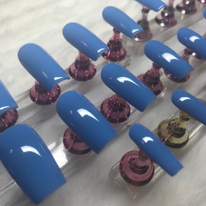24pcs Skyblue nails