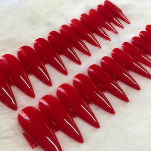 Red Bottom Nails Reusable Press On, Art, Gift, Shoes, Drag, Stiletto,  Classy, Party, Show, Acrylic, Gel, Birthday, Stage Fashion, for Her 