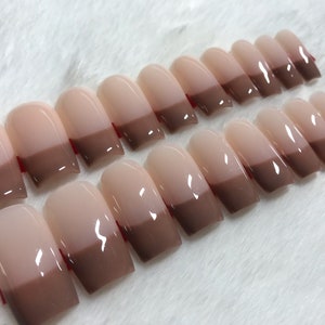 20pce Brown French Tips