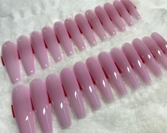 24pcs  XL Long Ballerina Baby Pink Press on Nails