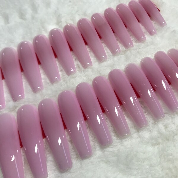 24pcs  XL Long Ballerina Baby Pink Press on Nails