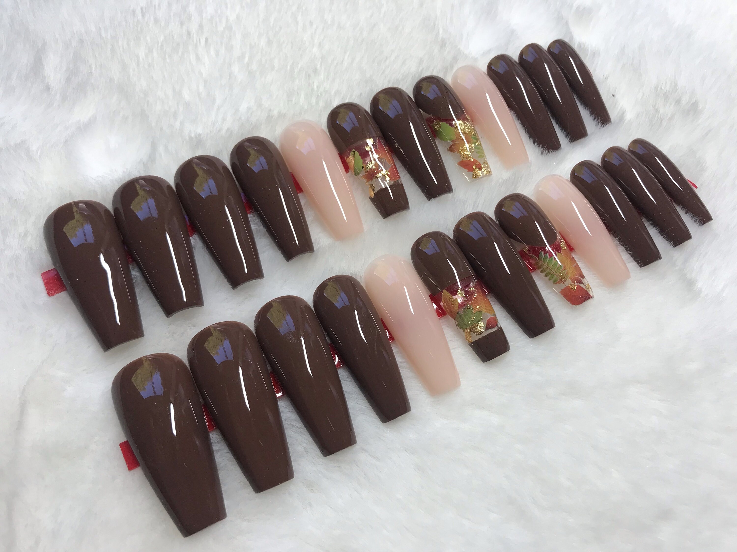 24pcs Autumn Brown leaf