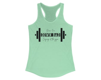 Down Bad Weinen im Fitnessstudio | TS TTPD inspiriert Damen Racerback Workout Tank