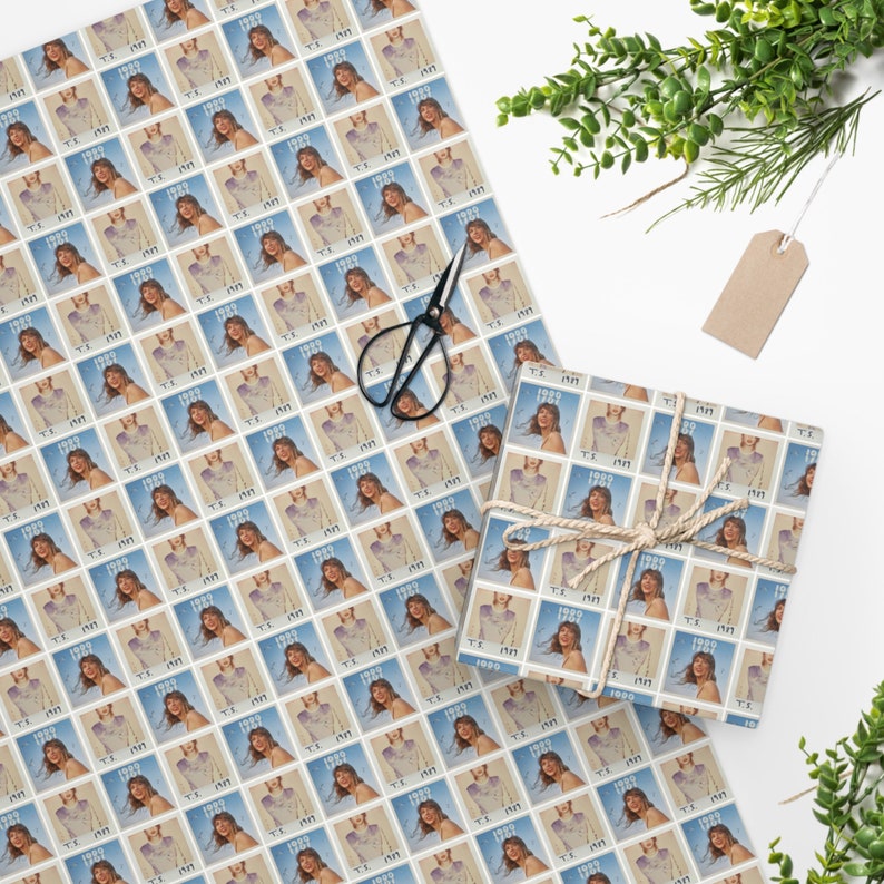 Album Wrapping Paper Blue Pattern