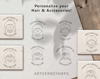 Stamp Teacher Personalized Library Stamp for Her Custom Face Stamp DIY Design Face Hair Expression Book Stamp Children Day Gift Teacher Day