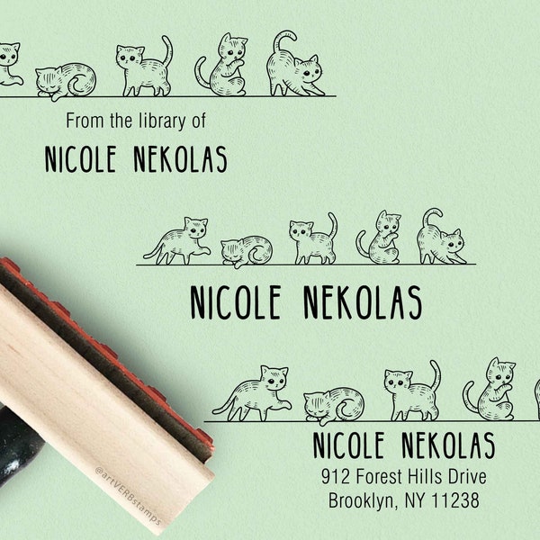 Book Stamp Custom Library Stamp Personalized Name Stamp From The Library Of Stamp Custom Name Stamp Cat Return Address Stamp Self Inking