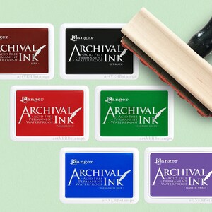 Large Ink Pad, Ranger Archival Ink Pad, Blue Ink Pad, Black Ink Pad Large,  4 X 6 Inches, 9 Colors Available 