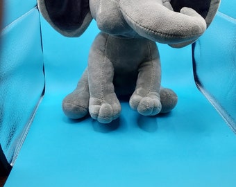 Gray plush elephant -baby gift