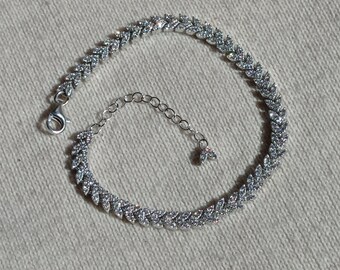 Pfeil CZ Diamant Tennis Armband 925 Silber Dreieck zierlich vereist Schmuck Valentinstag Geschenk zum Jahrestag Bling Elegantes Armband