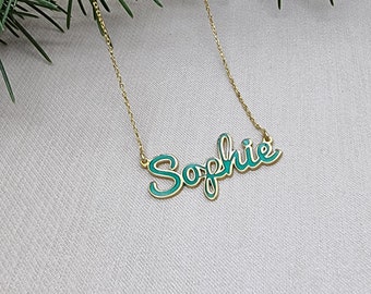NEW 925 Silver Personalized Custom Name Colorful Initial Necklace Minimalist Gold Jewelry Mother's Valentine's Day Gift For Her Birthday