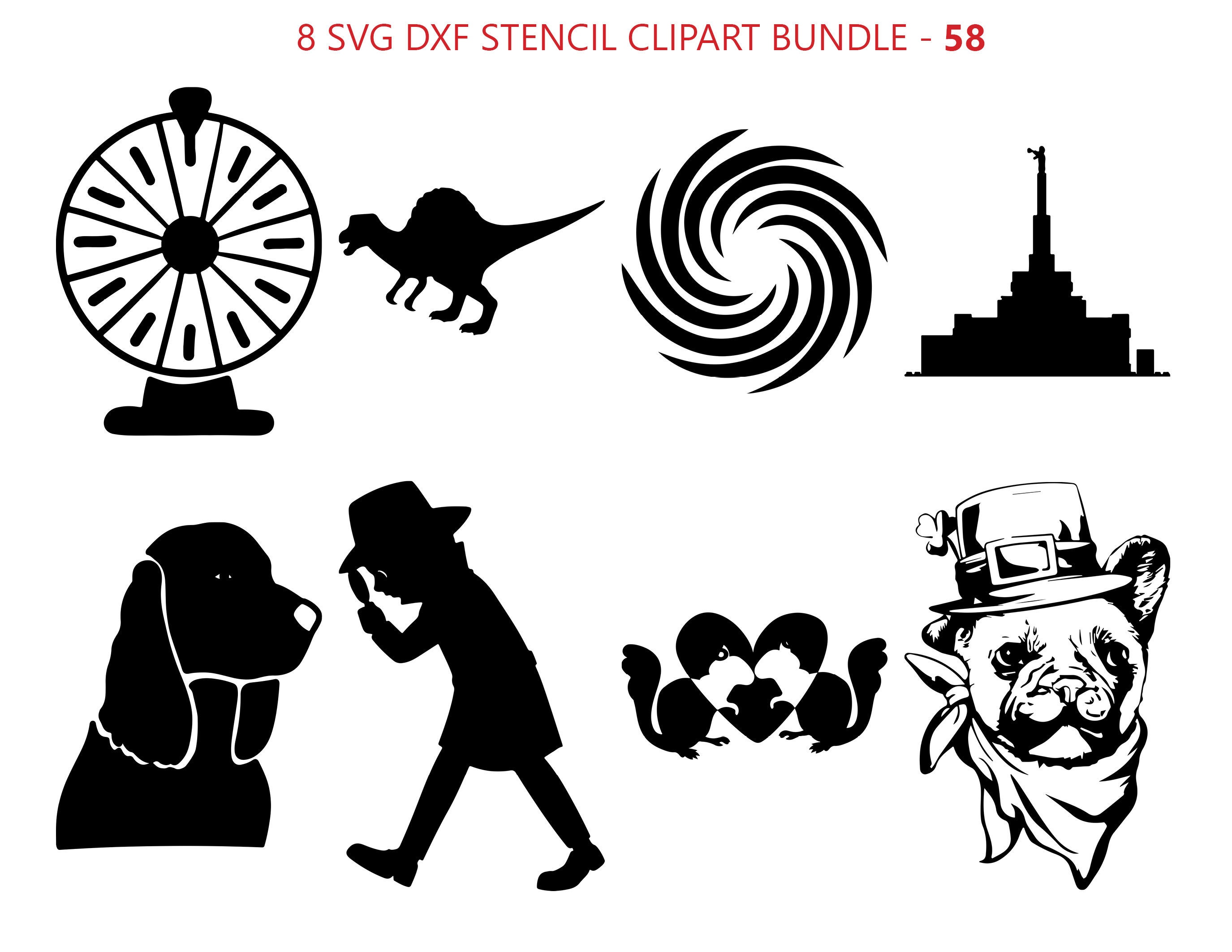 8 Svg Dxf Stencil Clipart Bundle for Room Wall Decor Etsy Canada