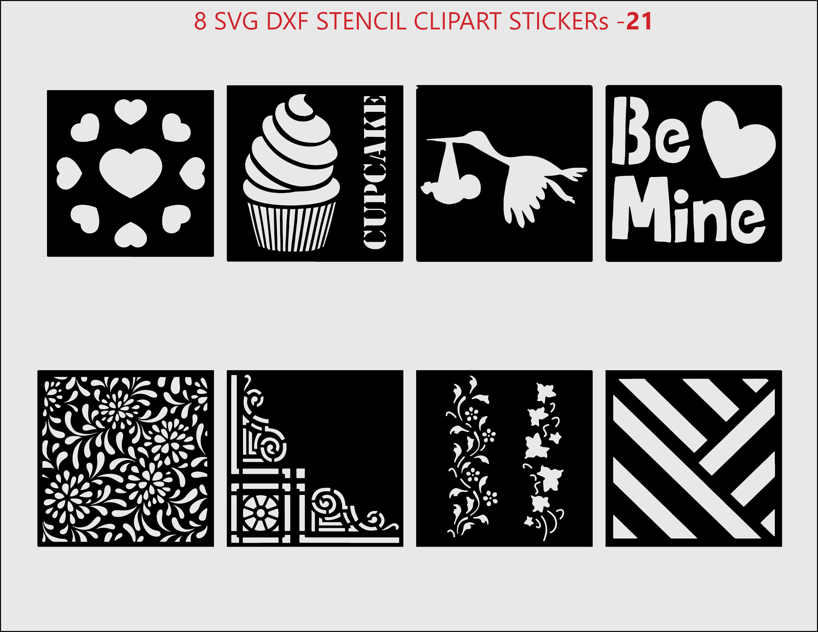 8 Svg Dxf Stencil Clipart Bundle for Room Wall Decor Heart Etsy Australia
