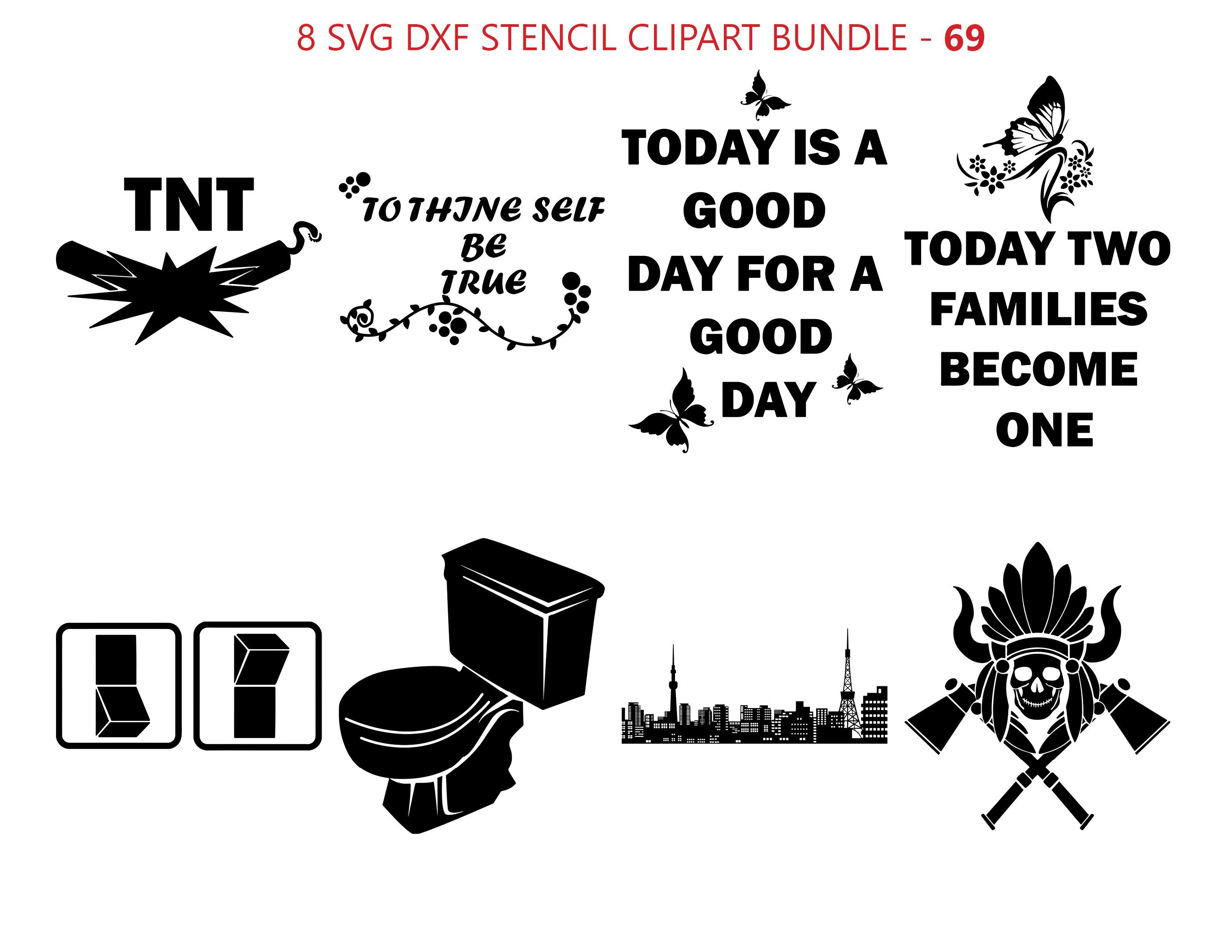8 Svg Dxf Stencil Clipart Bundle for Room Wall Decor Thine Etsy UK