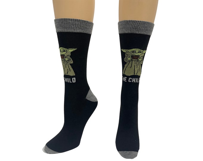 The Sock With Snaps Baby Yoda Yoda Star Wars Sock Black Grey Etsy