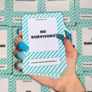 PDF Print Out No Survivors Drinking Game - 100 Digital Drinking Game Cards - Party Game, Hen Do, Stag Do, Freshers, Adult Party Game