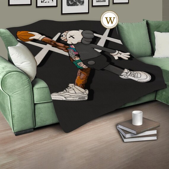 Kaws Inspired Throw Blanket Kaws Design Modern Custom Etsy