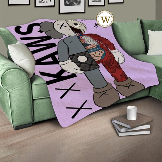Funny Kaws Anatomy Blanket Kaws Illustration Blanket Etsy