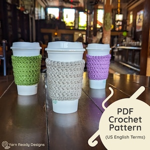 Coffee Sleeve MUSTER - Guiding Rings Cozy häkeln - US Englisch (US Englisch) - PDF-Download