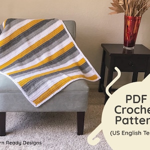 Baby Blanket PATTERN - Simple Double Crochet Baby Blanket - US English Terms - PDF Download