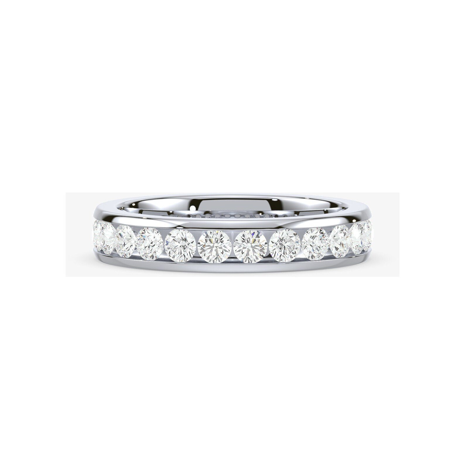 14K Yellow Gold Half Eternity Lab Grown Diamond Wedding Band - Etsy