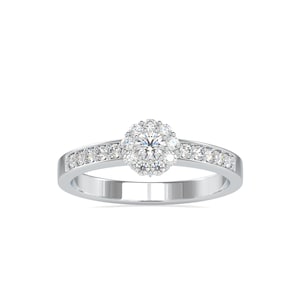 Anello di fidanzamento con grappolo di diamanti Halo (0,50 CTW)