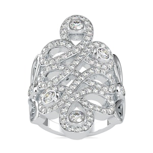 Diamond Accented Large Art Deco Ring (1.85 CTW)